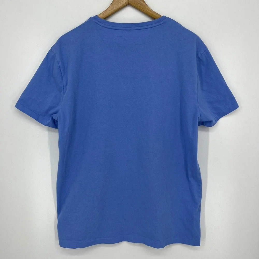 Polo Ralph Lauren Mens Custom Slim Fit Blue T-Shirt Large Yellow Pony Logo